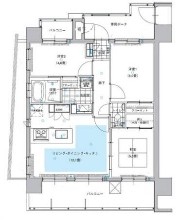 ミオカステーロ調布多摩川Ⅱの物件間取画像